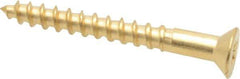 Value Collection - #4, 1" OAL, Phillips Drive, Flat Head Wood Screw - ASME B18.6.1, Brass - Americas Industrial Supply