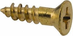 Value Collection - #5, 1/2" OAL, Phillips Drive, Flat Head Wood Screw - Brass - Americas Industrial Supply