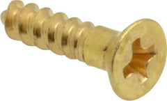 Value Collection - #5, 5/8" OAL, Phillips Drive, Flat Head Wood Screw - Brass - Americas Industrial Supply