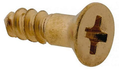 Value Collection - #6, 1/2" OAL, Phillips Drive, Flat Head Wood Screw - ASME B18.6.1, Brass - Americas Industrial Supply