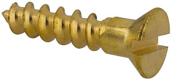 Value Collection - #6, 5/8" OAL, Phillips Drive, Flat Head Wood Screw - ASME B18.6.1, Brass - Americas Industrial Supply