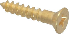 Value Collection - #6, 3/4" OAL, Phillips Drive, Flat Head Wood Screw - ASME B18.6.1, Brass - Americas Industrial Supply