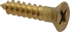 Value Collection - #8, 3/4" OAL, Phillips Drive, Flat Head Wood Screw - ASME B18.6.1, Brass - Americas Industrial Supply