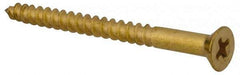 Value Collection - #8, 2" OAL, Phillips Drive, Flat Head Wood Screw - ASME B18.6.1, Brass - Americas Industrial Supply