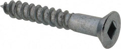 Value Collection - #12, 1-1/2" OAL, Square Drive, Flat Head Wood Screw - Zinc Plated Steel, Grade 2 - Americas Industrial Supply