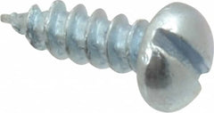 Value Collection - #4, 3/8" Length Under Head, Slotted Drive, Round Head Wood Screw - Zinc Plated Steel, Grade 2 - Americas Industrial Supply