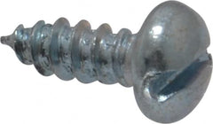 Value Collection - #6, 3/8" Length Under Head, Slotted Drive, Round Head Wood Screw - Zinc Plated Steel, Grade 2 - Americas Industrial Supply