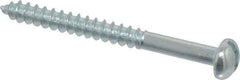 Value Collection - #6, 1-1/2" Length Under Head, Slotted Drive, Round Head Wood Screw - Zinc Plated Steel, Grade 2 - Americas Industrial Supply