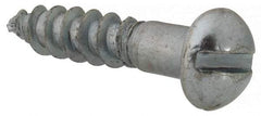 Value Collection - #7, 3/4" Length Under Head, Slotted Drive, Round Head Wood Screw - Zinc Plated Steel, Grade 2 - Americas Industrial Supply