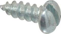 Value Collection - #8, 1/2" Length Under Head, Slotted Drive, Round Head Wood Screw - Zinc Plated Steel, Grade 2 - Americas Industrial Supply