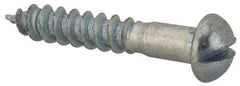 Value Collection - #8, 1" Length Under Head, Slotted Drive, Round Head Wood Screw - Zinc Plated Steel, Grade 2 - Americas Industrial Supply