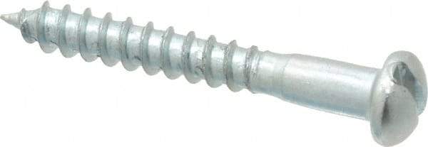 Value Collection - #8, 1-1/4" Length Under Head, Slotted Drive, Round Head Wood Screw - Zinc Plated Steel, Grade 2 - Americas Industrial Supply