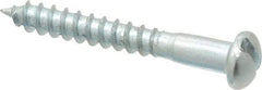 Value Collection - #8, 1-1/4" Length Under Head, Slotted Drive, Round Head Wood Screw - Zinc Plated Steel, Grade 2 - Americas Industrial Supply