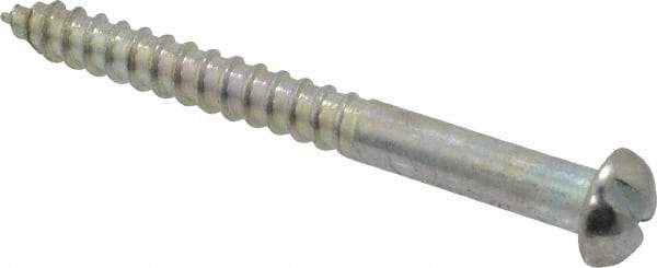 Value Collection - #8, 1-3/4" Length Under Head, Slotted Drive, Round Head Wood Screw - Zinc Plated Steel, Grade 2 - Americas Industrial Supply