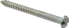 Value Collection - #8, 1-3/4" Length Under Head, Slotted Drive, Round Head Wood Screw - Zinc Plated Steel, Grade 2 - Americas Industrial Supply