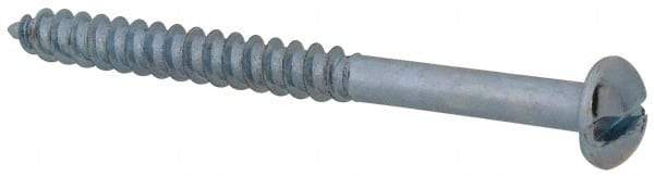 Value Collection - #8, 2" Length Under Head, Slotted Drive, Round Head Wood Screw - Zinc Plated Steel, Grade 2 - Americas Industrial Supply