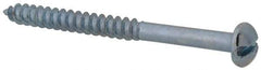 Value Collection - #8, 2" Length Under Head, Slotted Drive, Round Head Wood Screw - Zinc Plated Steel, Grade 2 - Americas Industrial Supply