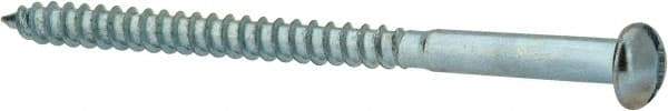 Value Collection - #8, 2-1/2" Length Under Head, Slotted Drive, Round Head Wood Screw - Zinc Plated Steel, Grade 2 - Americas Industrial Supply