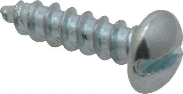 Value Collection - #10, 3/4" Length Under Head, Slotted Drive, Round Head Wood Screw - Zinc Plated Steel, Grade 2 - Americas Industrial Supply
