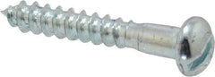 Value Collection - #10, 1-1/4" Length Under Head, Slotted Drive, Round Head Wood Screw - Zinc Plated Steel, Grade 2 - Americas Industrial Supply