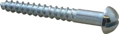 Value Collection - #10, 1-1/2" Length Under Head, Slotted Drive, Round Head Wood Screw - Zinc Plated Steel, Grade 2 - Americas Industrial Supply