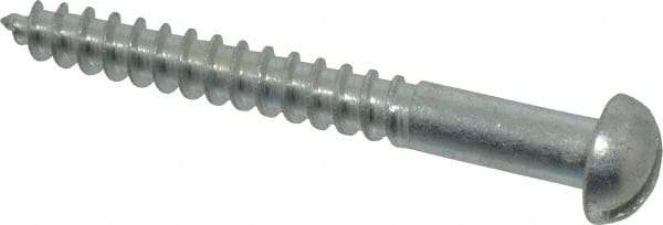 Value Collection - #10, 1-3/4" Length Under Head, Slotted Drive, Round Head Wood Screw - Zinc Plated Steel, Grade 2 - Americas Industrial Supply