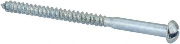 Value Collection - #10, 3" Length Under Head, Slotted Drive, Round Head Wood Screw - Zinc Plated Steel, Grade 2 - Americas Industrial Supply