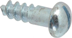Value Collection - #12, 3/4" Length Under Head, Slotted Drive, Round Head Wood Screw - Zinc Plated Steel, Grade 2 - Americas Industrial Supply