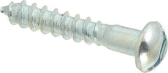 Value Collection - #12, 1-1/4" Length Under Head, Slotted Drive, Round Head Wood Screw - Zinc Plated Steel, Grade 2 - Americas Industrial Supply
