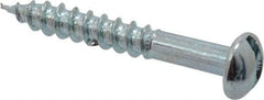 Value Collection - #12, 1-1/2" Length Under Head, Slotted Drive, Round Head Wood Screw - Zinc Plated Steel, Grade 2 - Americas Industrial Supply