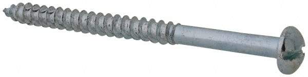 Value Collection - #12, 3" Length Under Head, Slotted Drive, Round Head Wood Screw - Zinc Plated Steel, Grade 2 - Americas Industrial Supply