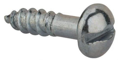 Value Collection - #14, 1" Length Under Head, Slotted Drive, Round Head Wood Screw - Zinc Plated Steel, Grade 2 - Americas Industrial Supply