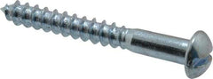 Value Collection - #14, 2" Length Under Head, Slotted Drive, Round Head Wood Screw - Zinc Plated Steel, Grade 2 - Americas Industrial Supply