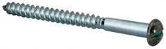 Value Collection - #14, 3" Length Under Head, Slotted Drive, Round Head Wood Screw - Zinc Plated Steel, Grade 2 - Americas Industrial Supply