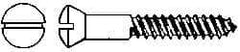 Value Collection - #8, 1-1/4" Length Under Head, Slotted Drive, Oval Head Wood Screw - Stainless Steel, Grade 18-8 - Americas Industrial Supply