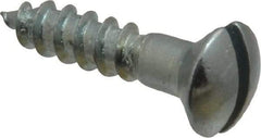Value Collection - #6, 5/8" Length Under Head, Slotted Drive, Oval Head Wood Screw - ASME B18.6.1, Zinc Plated Steel, Grade 2 - Americas Industrial Supply