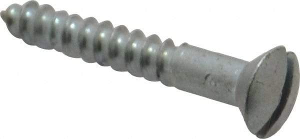 Value Collection - #6, 1" Length Under Head, Slotted Drive, Oval Head Wood Screw - ASME B18.6.1, Zinc Plated Steel, Grade 2 - Americas Industrial Supply