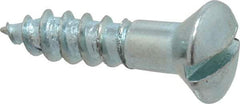 Value Collection - #8, 3/4" Length Under Head, Slotted Drive, Oval Head Wood Screw - ASME B18.6.1, Zinc Plated Steel, Grade 2 - Americas Industrial Supply