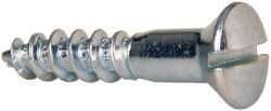 Value Collection - #10, 1" Length Under Head, Slotted Drive, Oval Head Wood Screw - ASME B18.6.1, Zinc Plated Steel, Grade 2 - Americas Industrial Supply