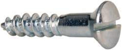 Value Collection - #10, 1" Length Under Head, Slotted Drive, Oval Head Wood Screw - ASME B18.6.1, Zinc Plated Steel, Grade 2 - Americas Industrial Supply