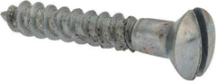 Value Collection - #10, 1-1/4" Length Under Head, Slotted Drive, Oval Head Wood Screw - ASME B18.6.1, Zinc Plated Steel, Grade 2 - Americas Industrial Supply