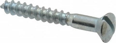 Value Collection - #10, 1-1/2" Length Under Head, Slotted Drive, Oval Head Wood Screw - ASME B18.6.1, Zinc Plated Steel, Grade 2 - Americas Industrial Supply