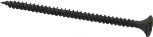 Value Collection - #6, 2-1/4" OAL, Phillips Drive Bugle Head, Steel Drywall Screws - Black Phosphate Finish, Grade 2 - Americas Industrial Supply
