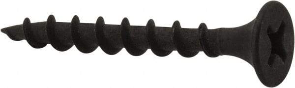 Value Collection - #6, 1-1/4" OAL, Phillips Drive Bugle Head, Steel Drywall Screws - Black Phosphate Finish, Grade 2 - Americas Industrial Supply