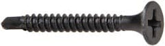Value Collection - #6, 1-1/4" OAL, Phillips Drive Bugle Head, Steel Drywall Screws - Black Phosphate Finish, Grade 2 - Americas Industrial Supply