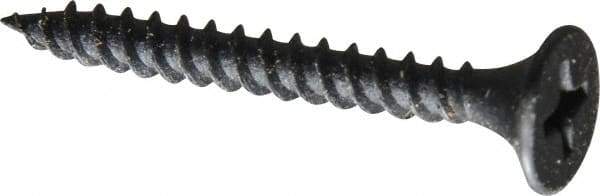 Value Collection - #6, 1-5/8" OAL, Phillips Drive Bugle Head, Steel Drywall Screws - Black Phosphate Finish, Grade 2 - Americas Industrial Supply