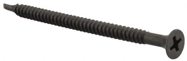 Value Collection - #8, 2-5/8" OAL, Phillips Drive Bugle Head, Steel Drywall Screws - Black Phosphate Finish, Grade 2 - Americas Industrial Supply
