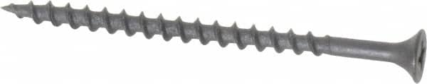 Value Collection - #7, 2-1/2" OAL, Phillips Drive Bugle Head Wood Screw - Black Phosphate Finish Steel, Grade 2 - Americas Industrial Supply