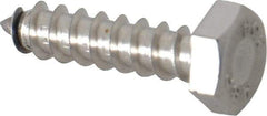 Value Collection - 1/4" Screw, 1" Length Under Head, Stainless Steel, Hex Head Lag Screw - Grade 18-8, Uncoated - Americas Industrial Supply