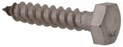 Value Collection - 1/4" Screw, 1-1/4" Length Under Head, Stainless Steel, Hex Head Lag Screw - Grade 18-8, Uncoated - Americas Industrial Supply